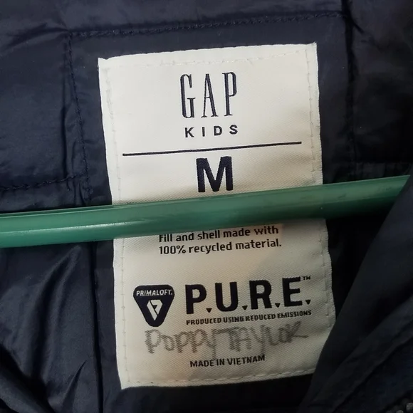 Gap blue star puffer hooded jacket coat